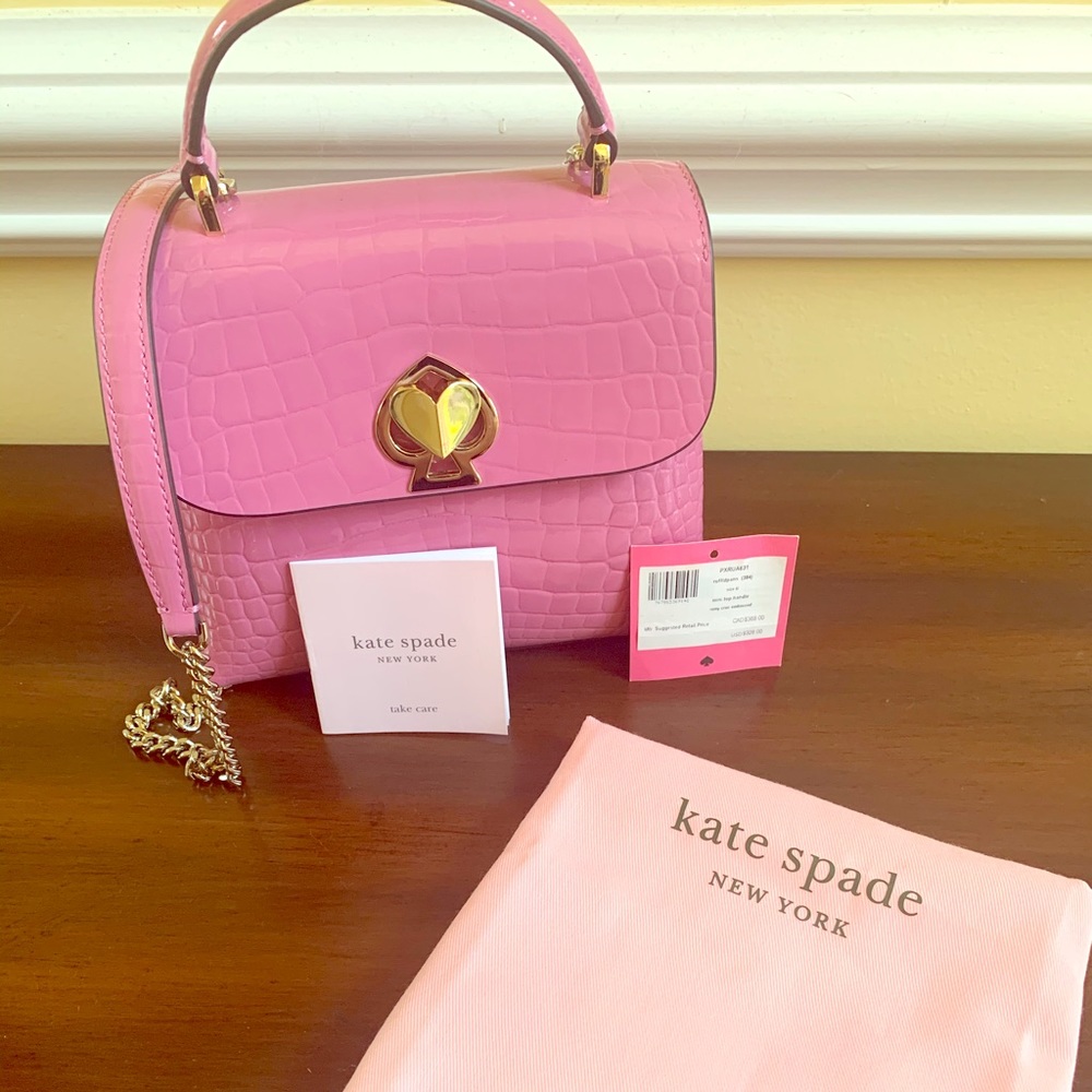 Kate Spade Romy croc-embossed mini flap top bag